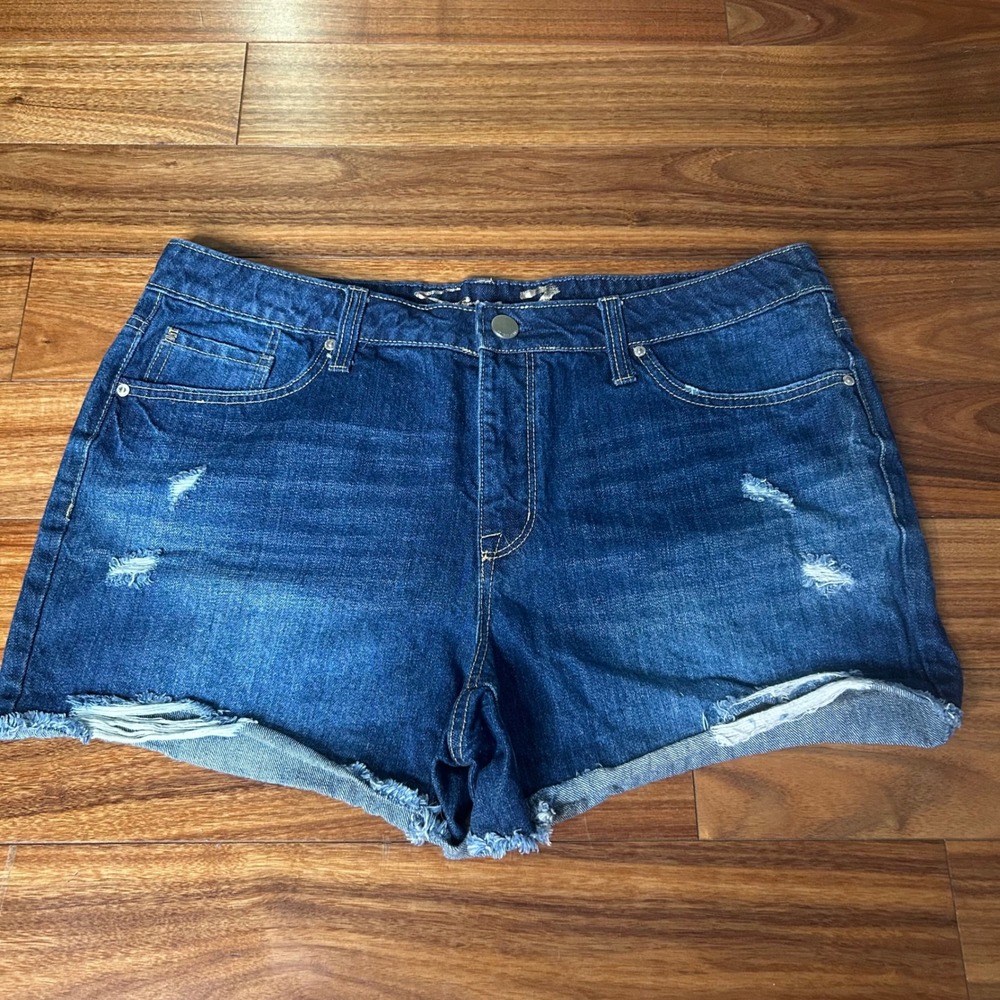 Seven7 Distressed Denim Weekend Jean Shorts booty shorts raw hem